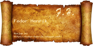 Fedor Henrik névjegykártya